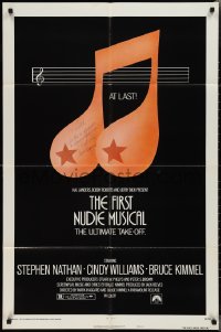 2h0264 FIRST NUDIE MUSICAL signed B 1sh 1976 by director Mark Haggard, unusual sexy music note art!