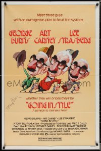 2h0268 GOING IN STYLE signed 1sh 1979 by producer Tony Bill, art of George Burns, Carney & Strasberg!