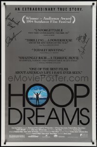 2h0159 HOOP DREAMS signed 1sh 1994 by Steve James, Peter Gilbert, Frederick Marx AND Gordon Quinn!
