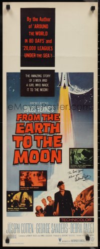 2h0132 FROM THE EARTH TO THE MOON signed insert 1958 by Debra Paget, Jules Verne science fiction!