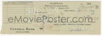 2h0098 JACK LALANNE signed canceled check 1954 he paid $30.66 to someone!