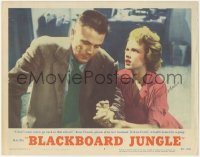 2h0411 BLACKBOARD JUNGLE signed LC #5 1955 by Anne Francis, pleading with beaten husband Glenn Ford!