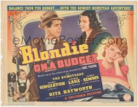 2h0372 BLONDIE ON A BUDGET signed TC 1940 by BOTH Penny Singleton AND Arthur Lake, Rita Hayworth!