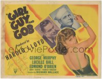 2h0376 GIRL A GUY & A GOB signed TC 1941 by Lucille Ball, who's with George Murphy & Edmond O'Brien!