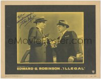 2h0458 ILLEGAL signed LC #1 1955 by Jan Merlin, who's holding Edward G. Robinson at gunpoint!
