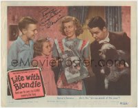 2h0475 LIFE WITH BLONDIE signed LC 1945 by Penny Singleton, who's with Arthur Lake as Dagwood & kids!