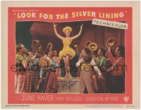 2h0478 LOOK FOR THE SILVER LINING signed LC #6 1949 by June Haver, who's singing in a musical number!