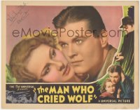 2h0485 MAN WHO CRIED WOLF signed LC 1937 by Tom Brown, who's close up romanticng Barbara Read!