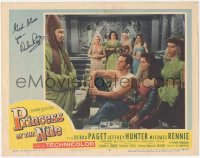 2h0508 PRINCESS OF THE NILE signed LC #8 1954 by Debra Paget, who's with Jeff Hunter & harem girls!