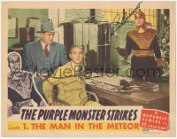 2h0511 PURPLE MONSTER STRIKES signed chapter 1 LC 1945 by BOTH Roy Barcroft AND Kenne Duncan!