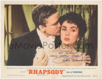 2h0519 RHAPSODY signed LC #5 1954 by John Ericson, who's nuzzling beautiful Elizabeth Taylor!