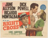 2h0384 RIGHT CROSS signed TC 1950 by June Allyson, who's with boxer Ricardo Montalban & Dick Powell!