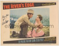 2h0523 RIVER'S EDGE signed LC #4 1957 by Debra Paget, who's on the ground by kneeling Ray Milland!