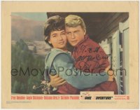 2h0525 ROME ADVENTURE signed LC #3 1962 by Troy Donahue, who's close up hugging Suzanne Pleshette!