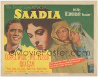 2h0386 SAADIA signed TC 1954 by Rita Gam, who's with Arab Cornel Wilde & Mel Ferrer in Morocco!