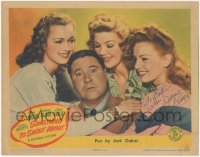 2h0540 SOMETHING TO SHOUT ABOUT signed LC 1943 by Janet Blair, who's with Jack Oakie & 2 other girls!