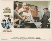 2h0546 STING signed LC #5 1974 by Robert Redford, who's with laughing Paul Newman in barber shop!