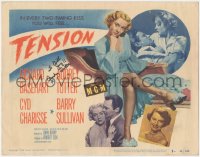 2h0389 TENSION signed TC 1949 by Audrey Totter, you'll feel it in every two-timing kiss from her!