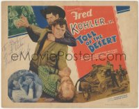 2h0393 TOLL OF THE DESERT signed TC 1935 by Fred Kohler Jr., close up in death struggle with bad guy!