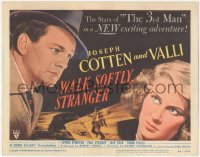 2h0394 WALK SOFTLY STRANGER signed TC 1950 by Joseph Cotten, cool noir image with Alida Valli!!