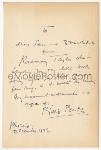 2h0016 BILLIE BURKE signed letter 1945 written to close friends about her little book!