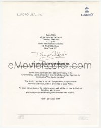 2h0017 BUZZ ALDRIN signed letter 1994 at announcement of Lladro The Apollo Landing porcelain figure!
