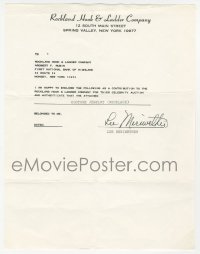 2h0048 LEE MERIWETHER signed letter 1990s donated costume jewelry to a charity, she was Catwoman!