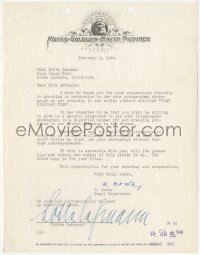 2h0088 LOTTE LEHMANN signed agreement 1949 giving MGM permission to use her photo in a movie!