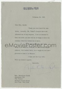 2h0054 MERLE OBERON signed letter 1965 first learning of a bequest from Cole Porter's estate!