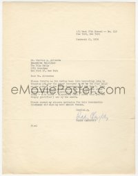 2h0057 PADDY CHAYEFSKY signed letter 1956 thanking Film Daily for Best Screenplay award for Marty!