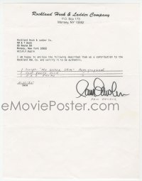2h0058 PAM DAWBER signed letter 1995 donated items to a charity, she was Mindy on Mork & Mindy!
