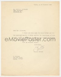 2h0060 PIERRE BOULLE signed letter 1959 thanks Film Daily for praise for Bridge Over the River Kwai