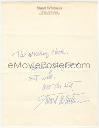 2h0066 STUART WHITMAN group of 2 signed letters 1997 on his personal stationery w/printed envelope
