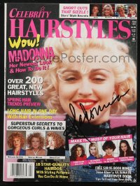 2h0332 MADONNA signed magazine February 1991 issue of Celebrity Hairstyles, she's on the cover!