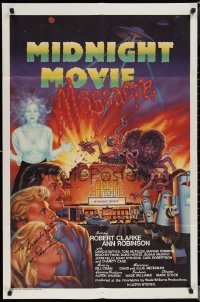 2h0274 MIDNIGHT MOVIE MASSACRE signed 1sh 1988 by Ann Robinson, sci-fi monster art by Joel Andrews!