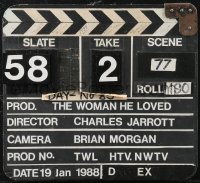 2h0124 CHARLES JARROTT signed English clapperboard 1988 used when he directed The Woman He Loved!