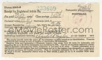 2h0589 ELIZABETH TAYLOR signed receipt 1952 she was mailing a package at the Post Office!