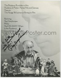 2h0299 RAY HARRYHAUSEN signed 9x11 flyer 2004 he appeared at George Pal Lecture on Fantasy in Film!
