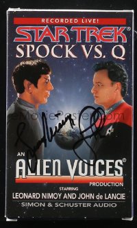 2h0600 STAR TREK signed audio book 1999 by BOTH Leonard Nimoy AND John De Lancie, Spock vs. Q!
