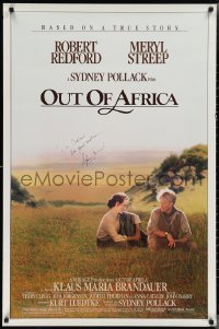 2h0164 OUT OF AFRICA signed 1sh 1985 by director Sydney Pollack, image of Redford & Meryl Streep!