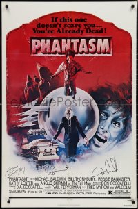 2h0276 PHANTASM signed 1sh 1979 by director Don Coscarelli, Reggie Bannister, AND Angus Scrimm!