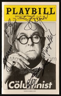 2h0620 COLUMNIST signed playbill 2012 by John Lithgow & FIVE other cast members!