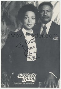 2h0092 RUBY DEE signed postcard 1980s great portrait with Ossie Davis, Celebrating the Arts of Life!