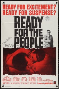 2h0277 READY FOR THE PEOPLE signed 1sh 1964 by Anne Helm, Buzz Kulik directed courtroom thriller!