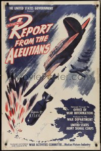 2h0279 REPORT FROM THE ALEUTIANS signed 1sh 1943 by John Huston, art of WWII bombers over Alaska!