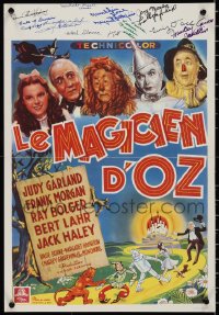 2h0187 WIZARD OF OZ signed 15x21 Belgian REPRO poster 1980s by ELEVEN of The Munchkins!