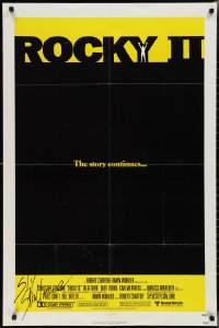 2h0283 ROCKY II signed 1sh 1979 by star/director Sylvester Stallone, boxing, the story continues...!