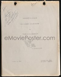 2h0005 ELENA VERDUGO signed continuity & dialogue script Aug 1944, House of Frankenstein screenplay!