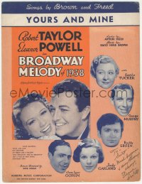 2h0344 ELEANOR POWELL signed sheet music 1937 Yours & Mine w/Robert Taylor in Broadway Melody of 1938!