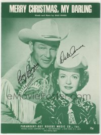 2h0349 ROY ROGERS/DALE EVANS signed sheet music 1947 by BOTH, Merry Christmas, My Darling!
